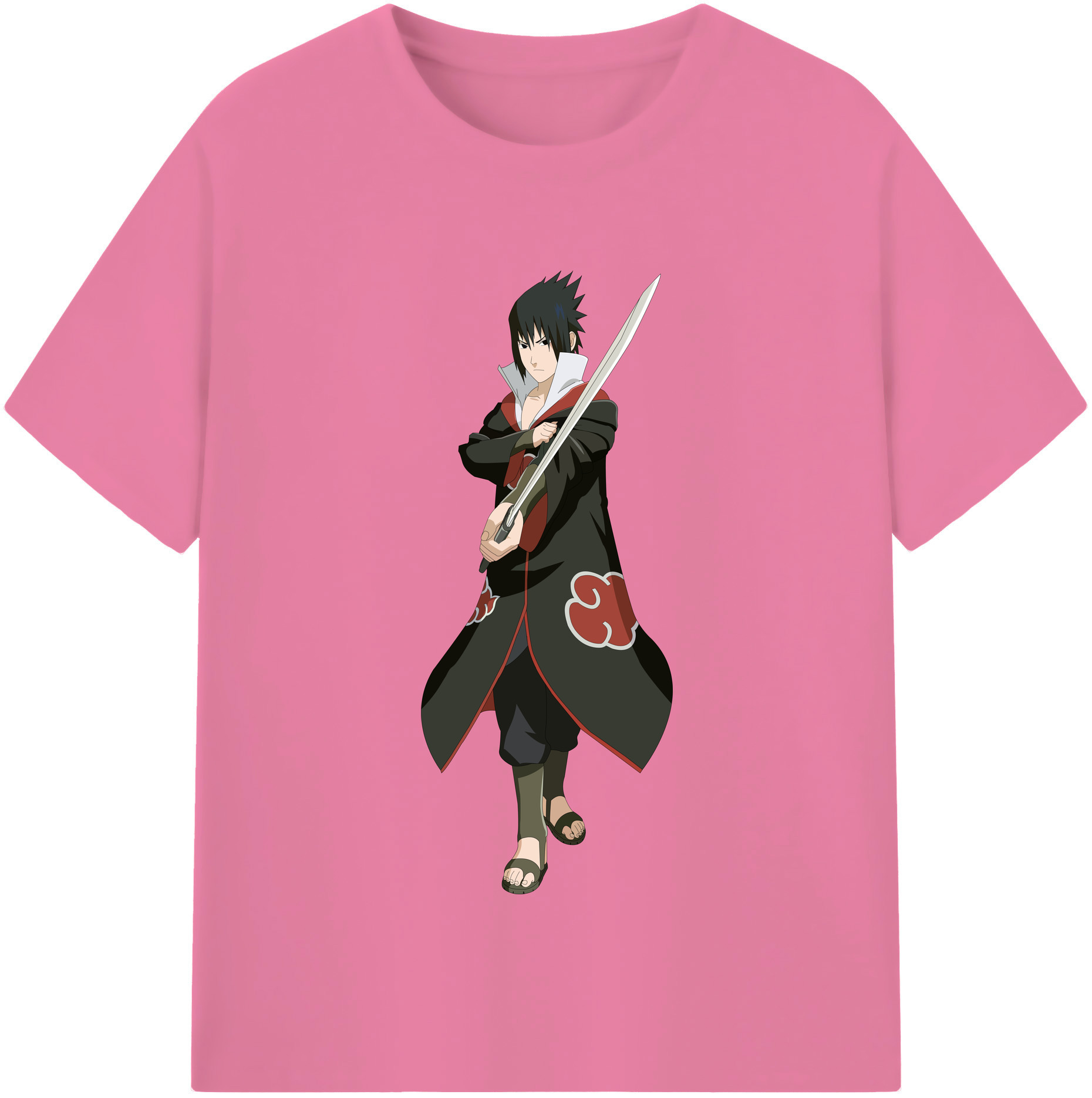 （画像用） NARUTO -ナルト- うちは サスケ Uchiha Sasuke 綿100％半袖Tシャツ（フロントプリント）